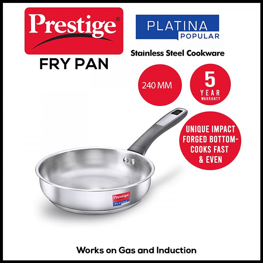 Prestige Fry Pan - Platina Popular Stainless Steel | 240 mm (36154)