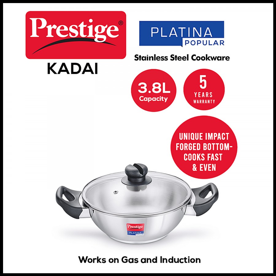 Prestige Kadai - Platina Popular Stainless Steel | 260 mm (36163)