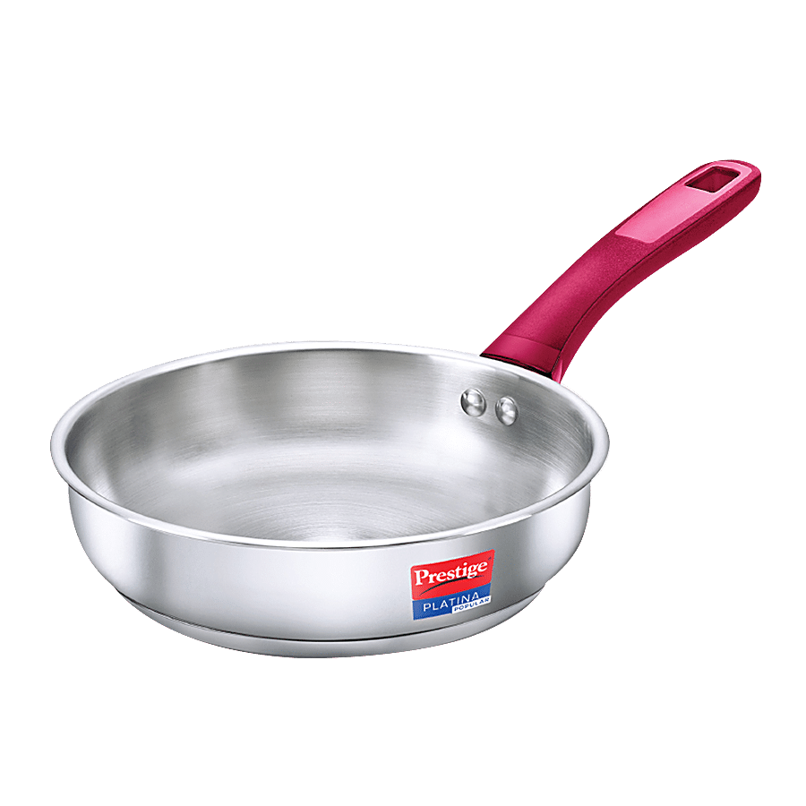 Prestige Platina Popular Stainless Steel Unique Impact Forged Bottom Fry Pan - 24 cm