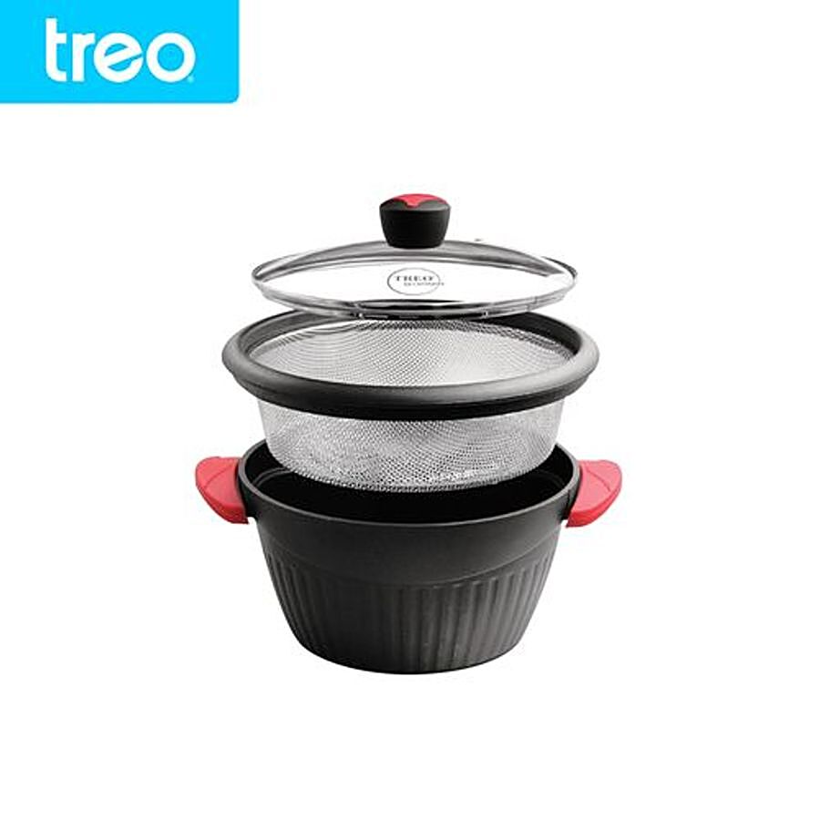 Treo La Culinaire Ceramic Induction Base Steamer & Multipurpose Cooking Pot - Black