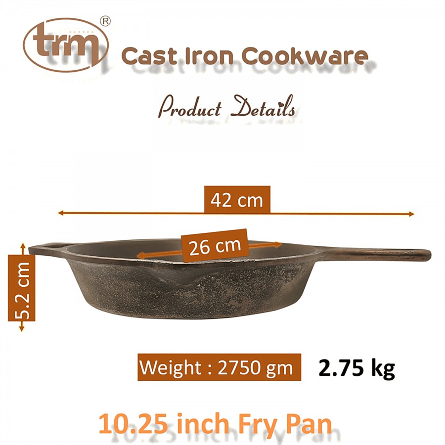 Trm Cast Iron Fry Pan/Skillet - Induction Friendly