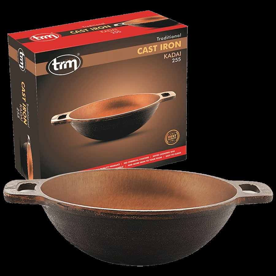 Trm Cast Iron Kadai - 25 cm