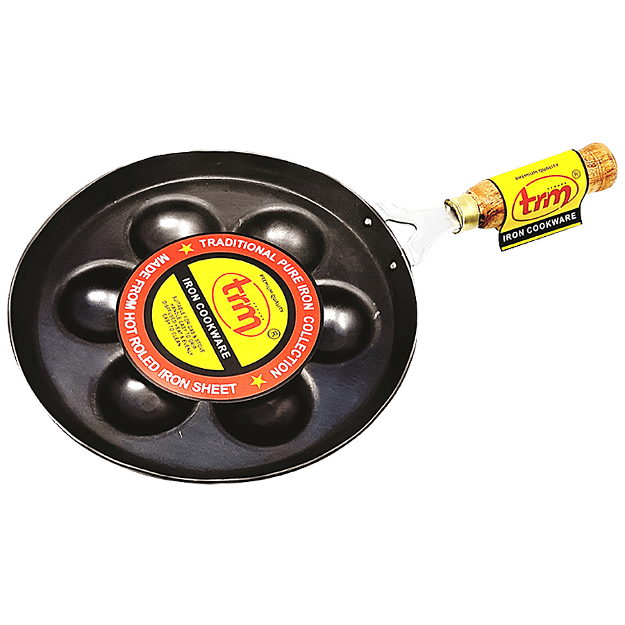 Trm Traditional Pure Iron Appam Patra/Paniyarakkal/Paddu Maker - With Hand