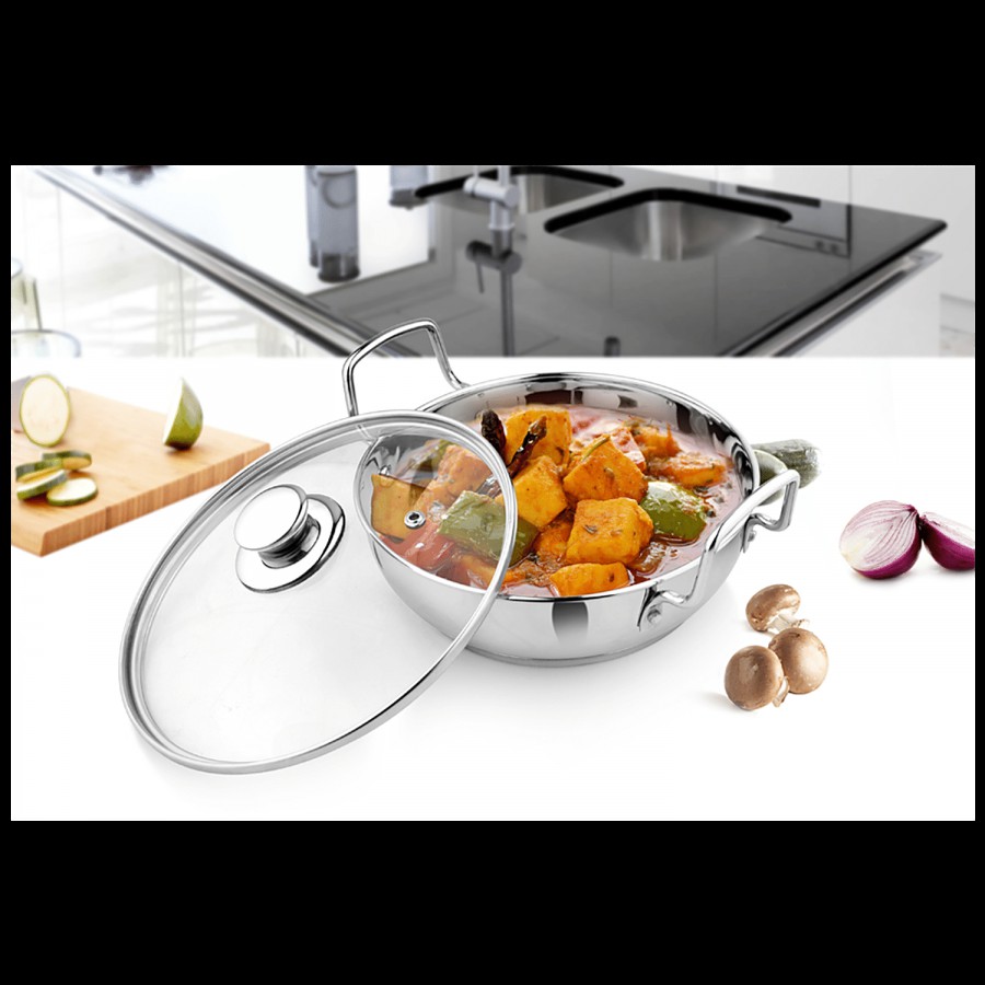 Vinayak Stainless Steel Kadai - Induction Bottom