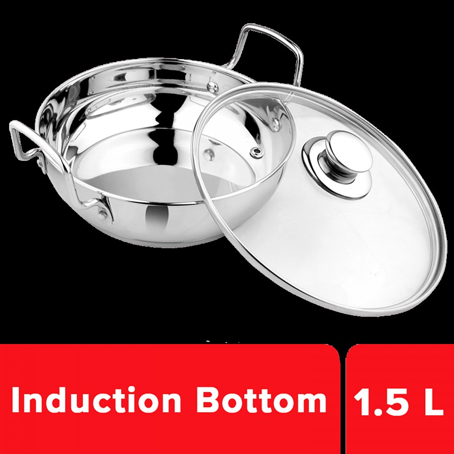 Vinayak Stainless Steel Kadai - Induction Bottom