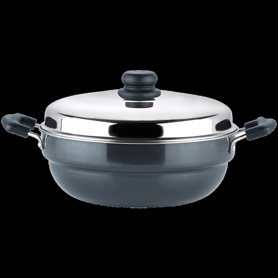 Vinod Hard Anodised Multi Purpose Kadai - Induction Base With Lid