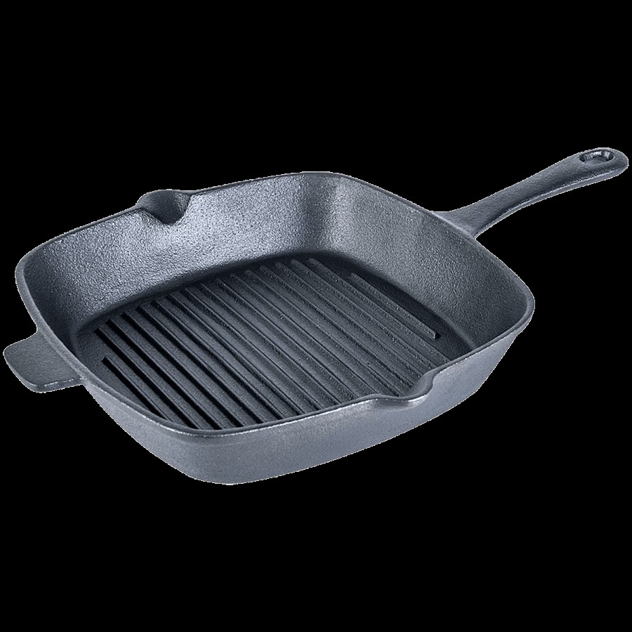 Wonderchef Forza Pre-Seasoned Cast Iron Grill Pan - 27 cm