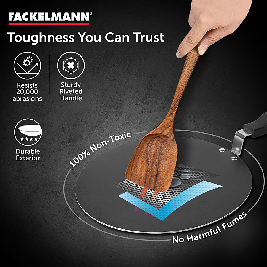 Fackelmann Quartz Nonstick Full Flat Dosa Tawa 30 Cm Non-Toxic PFOA & BPA-Free