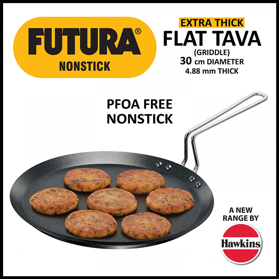 Hawkins Futura Hard Anodised Aluminium Non-Stick Flat Tawa - Induction Base