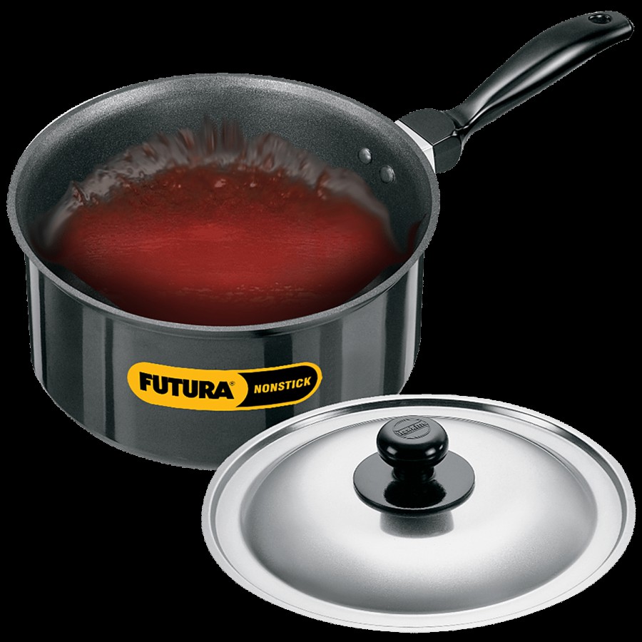 Hawkins Futura Hard Anodised Aluminium Non-Stick Saucepan - With Steel Lid