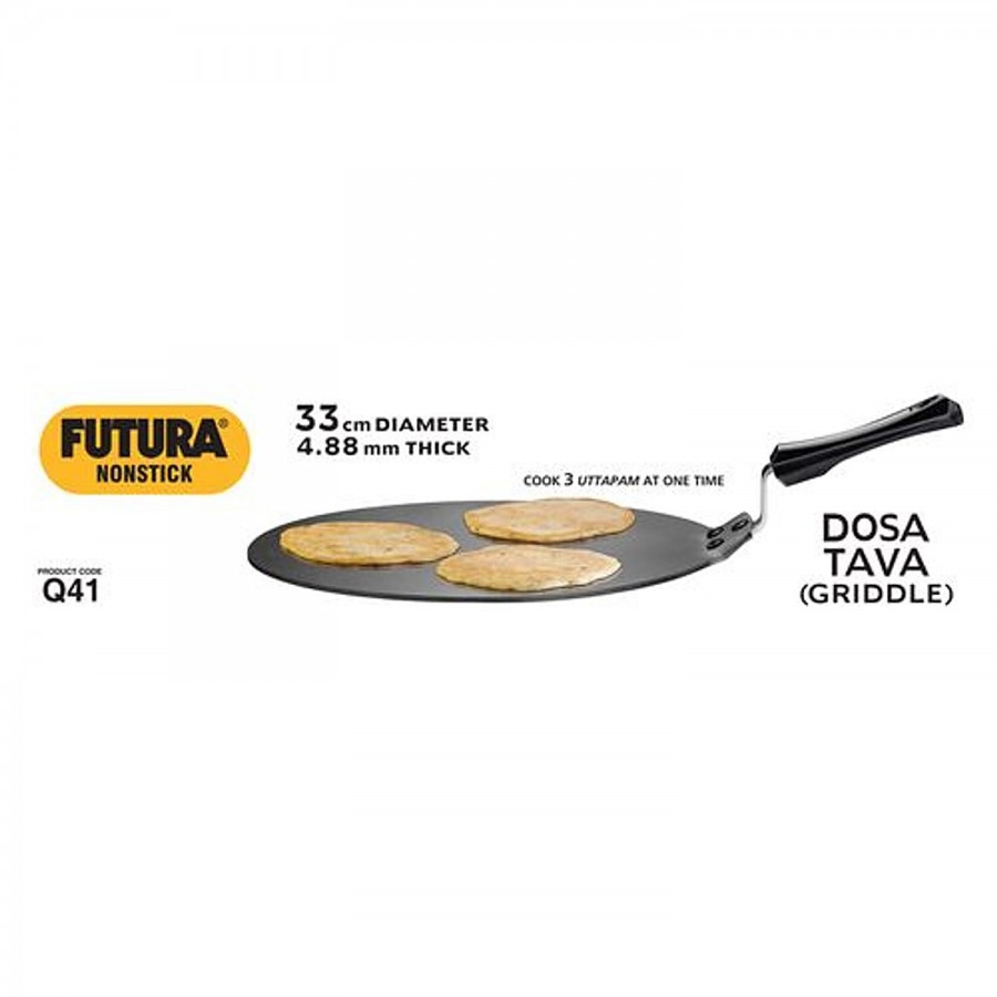 Hawkins Futura Hard Anodised Aluminium Non-Stick Tawa - 33 cm