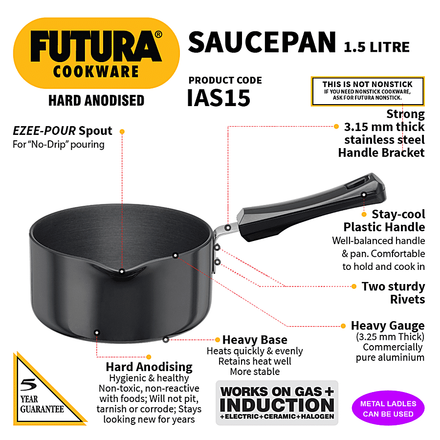 Hawkins Futura Hard Anodised Saucepan - Induction Base