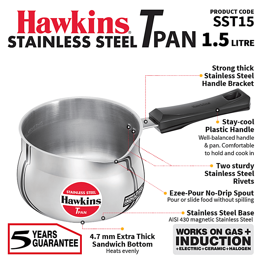 Hawkins Stainless Steel Tpan - Induction Base