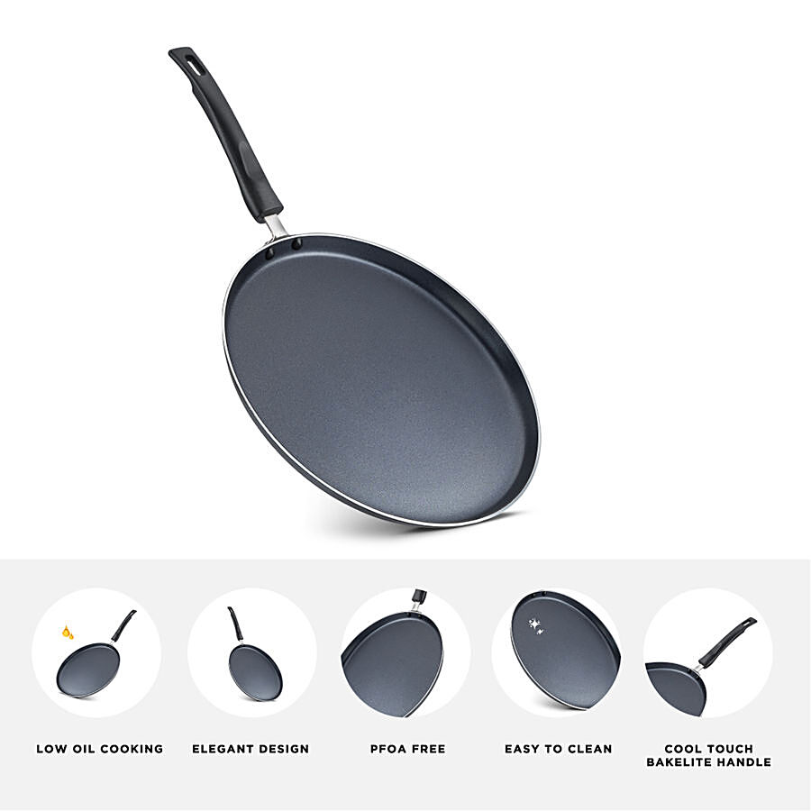 Judge by Prestige Everyday Aluminium Non-Stick Cookware Omni Tawa 28 Cm - Black