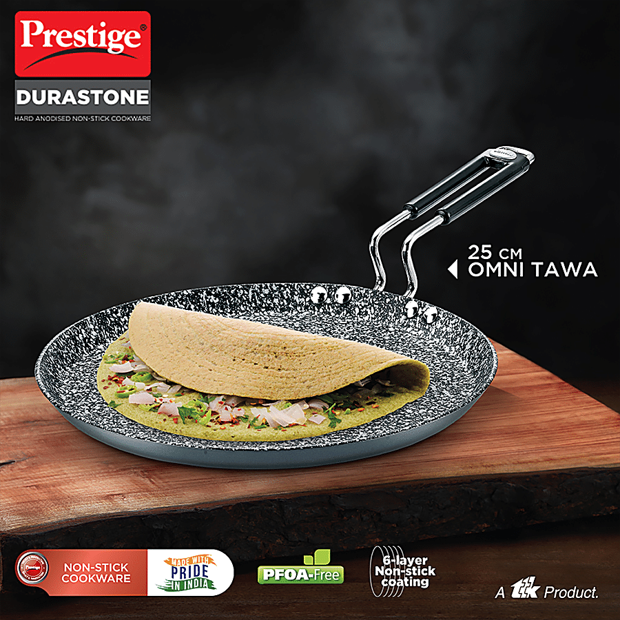 Prestige Durastone Hard Anodised 6 Layer Non-Stick Omni Tawa - 25 cm