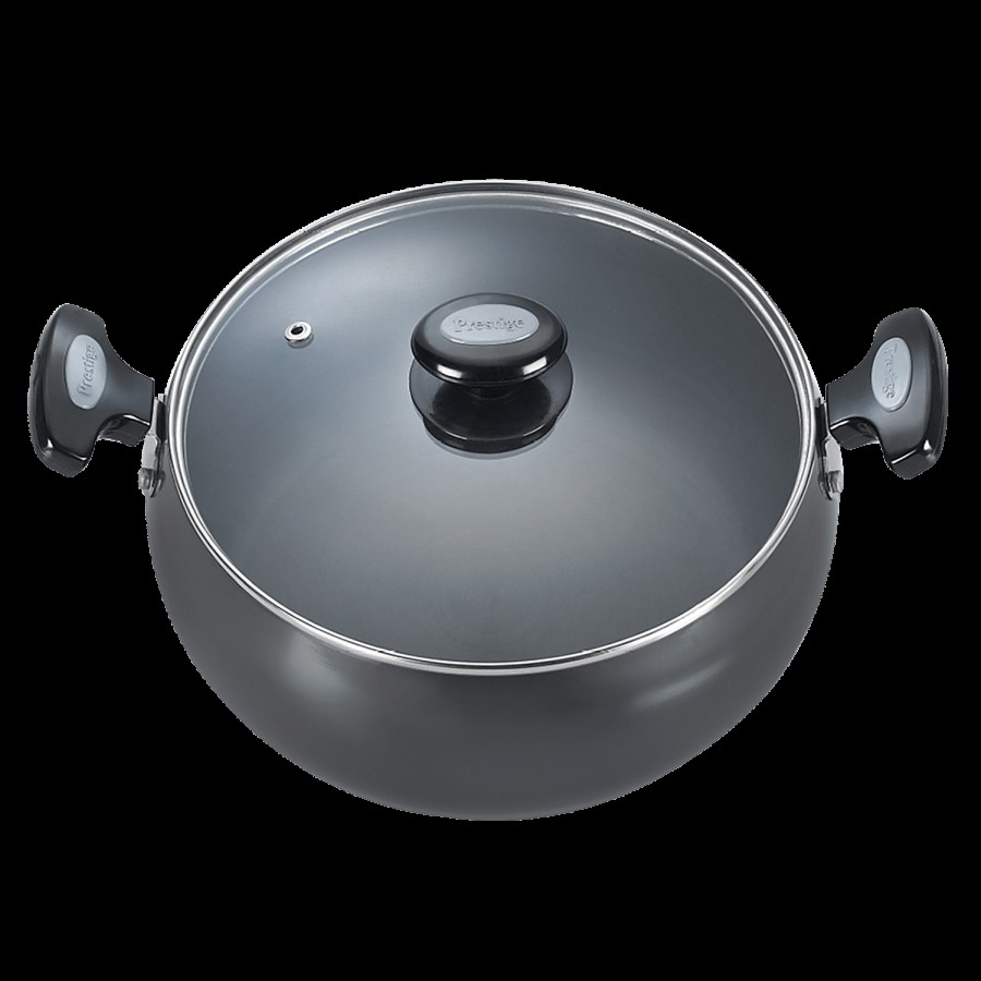 Prestige Hard Anodised Plus Gas & Induction Compatible Sauce Pan - With Glass Lid