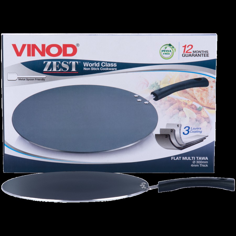 Vinod Zest Aluminium Non-Stick Concave/Chapati Tawa - 3 Layer Coating