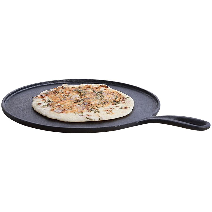 Wonderchef Forza Pre-Seasoned Cast Iron Dosa Tawa - Sturdy Handle