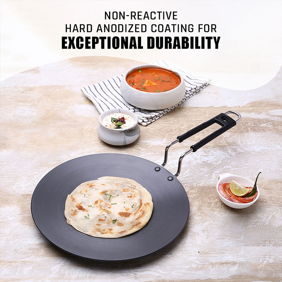 Wonderchef Hard Anodised Roti/Paratha Concave Tawa - 25 cm