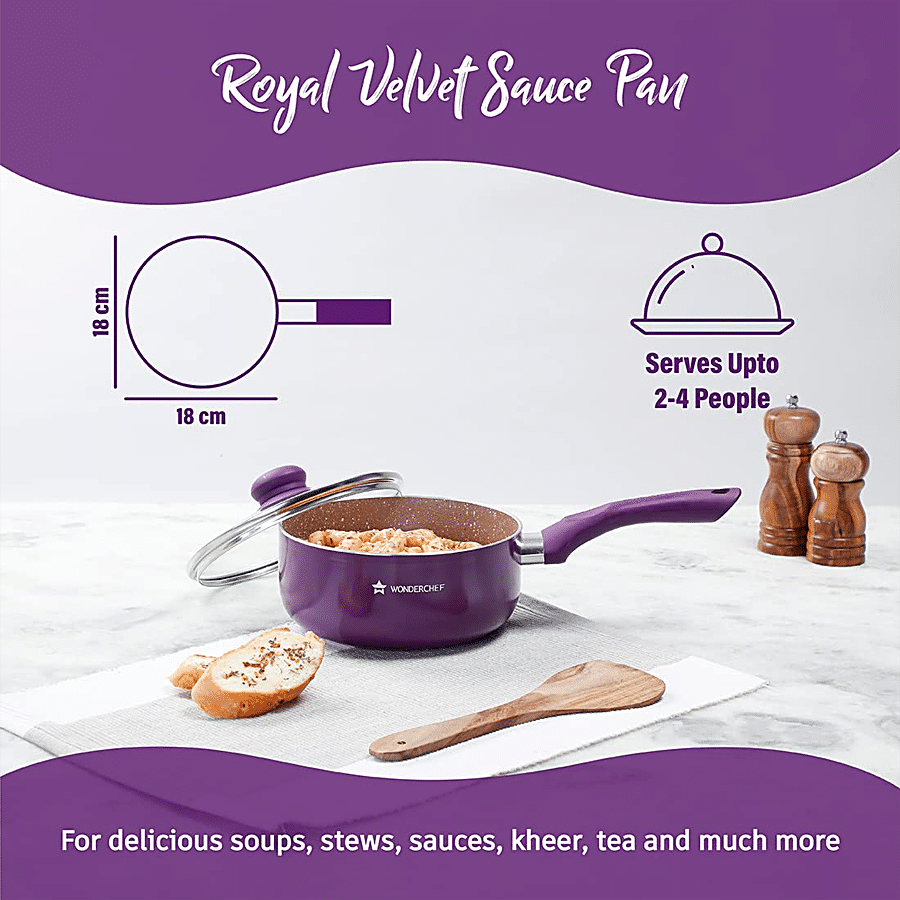 Wonderchef Royal Velvet Sauce Pan With Lid - 18 cm