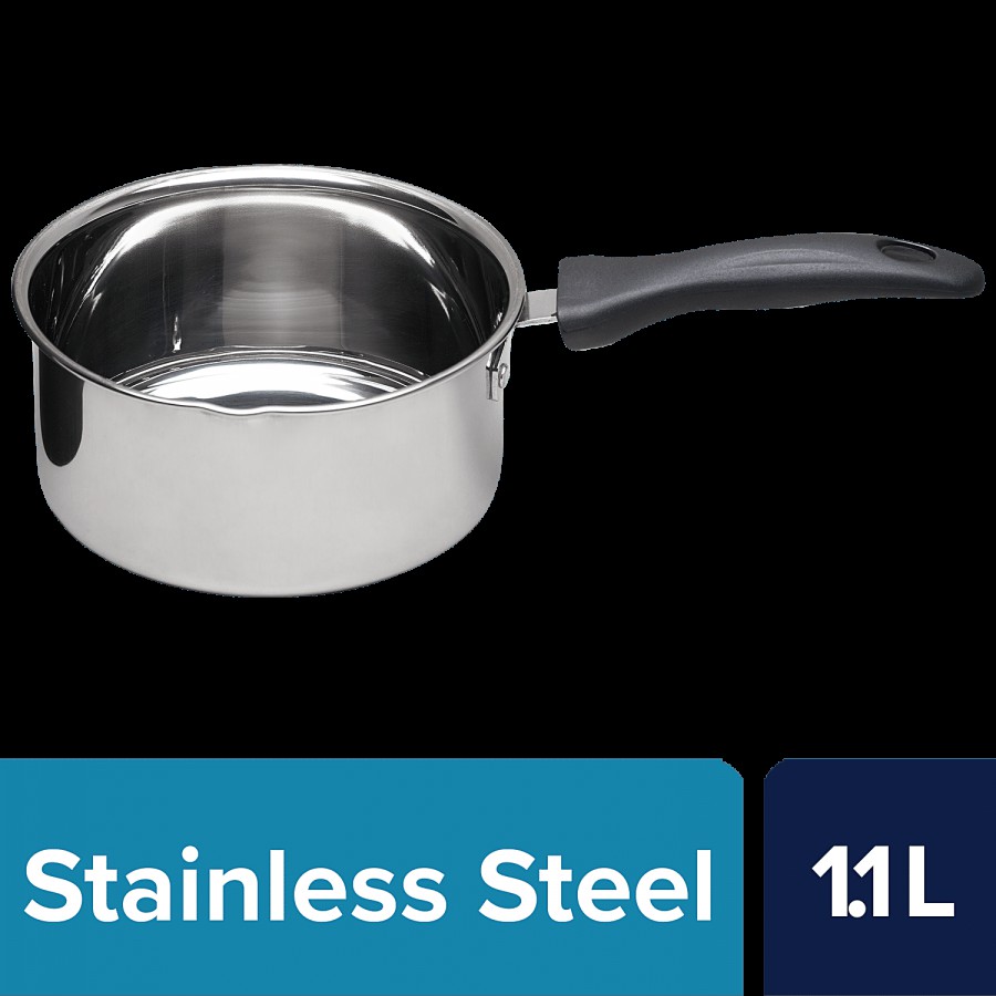 bb home Flat Bottom Stainless Steel Saucepan - Size 10