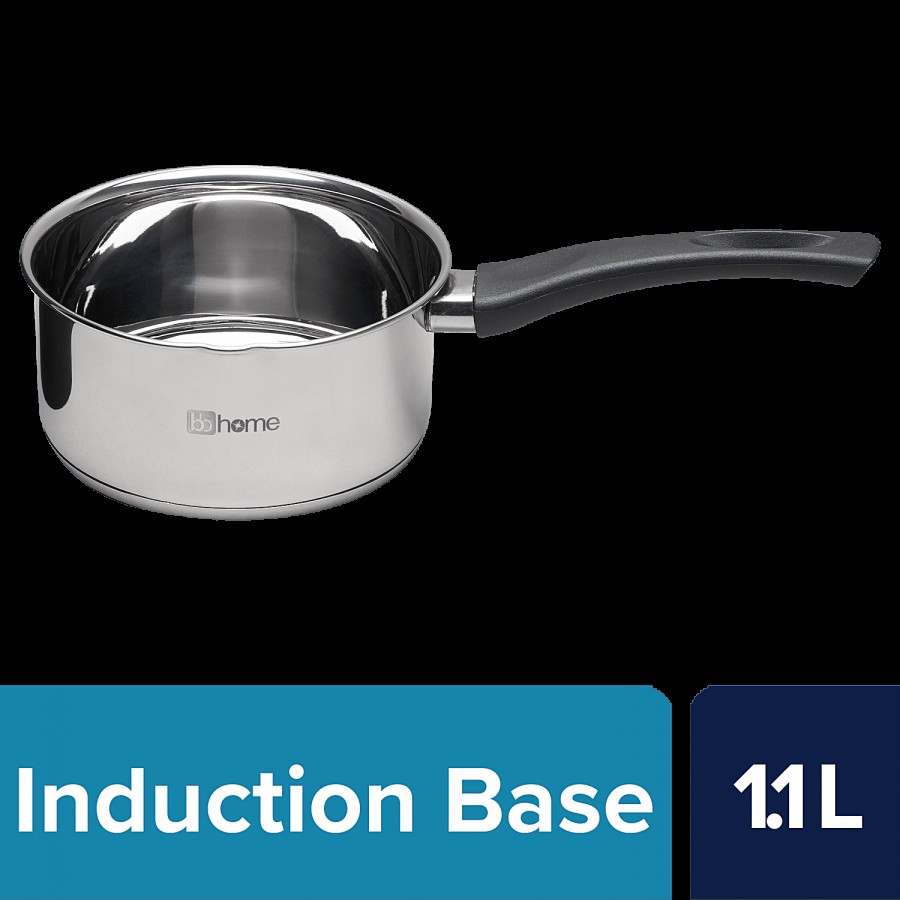 bb home Induction Bottom Stainless Steel Saucepan - Size 10