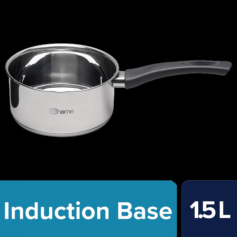 bb home Induction Bottom Stainless Steel Saucepan - Size 11