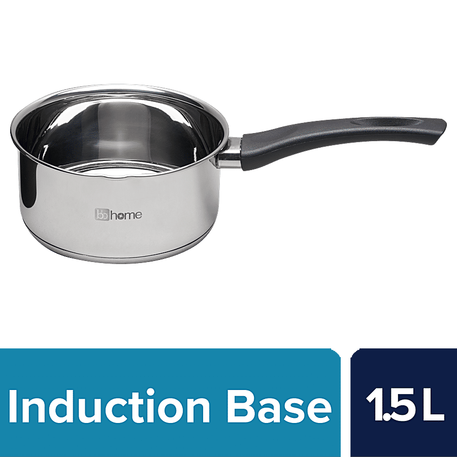 bb home Induction Bottom Stainless Steel Saucepan - Size 11