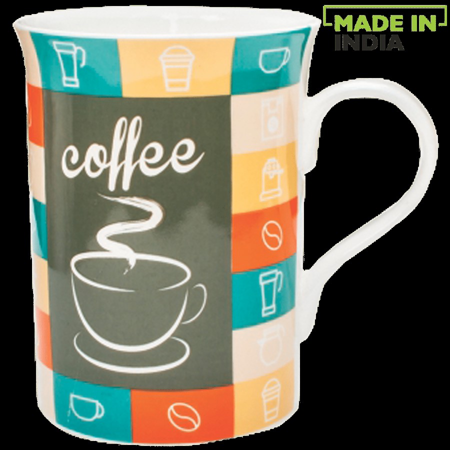 Claycraft Bone China Coffee/Milk Mug - Coffee Making Theme