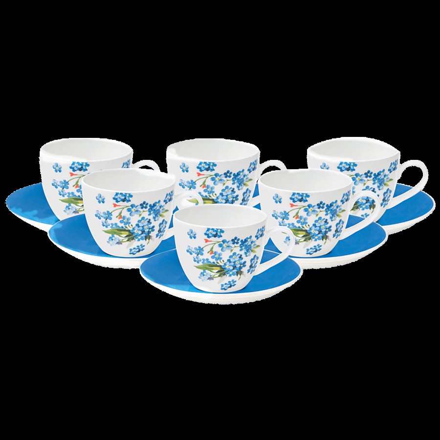 Claycraft Ceramic Cup & Saucer - Cream Imperial Blue