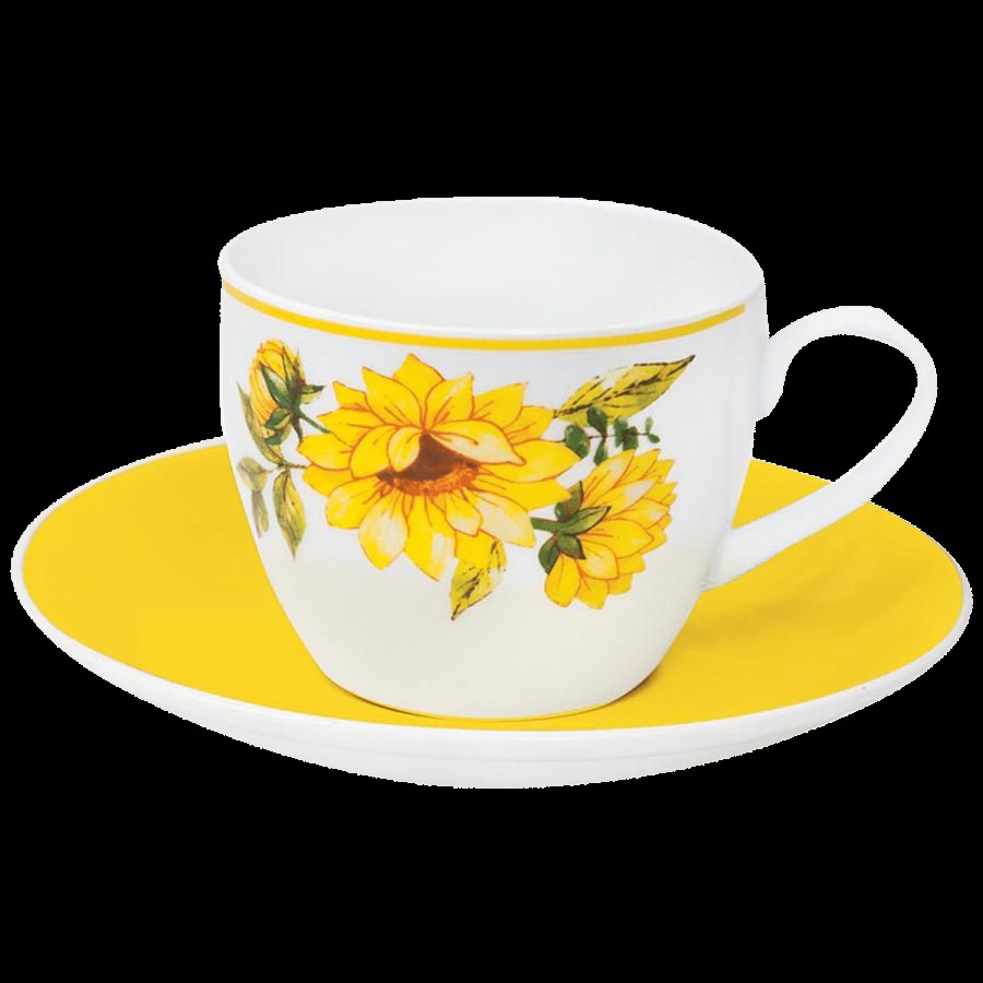 Claycraft Ceramic Cup & Saucer - Cream Imperial Yellow