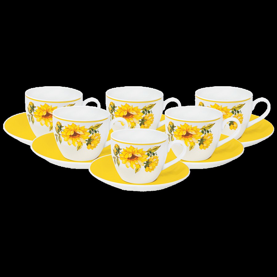 Claycraft Ceramic Cup & Saucer - Cream Imperial Yellow