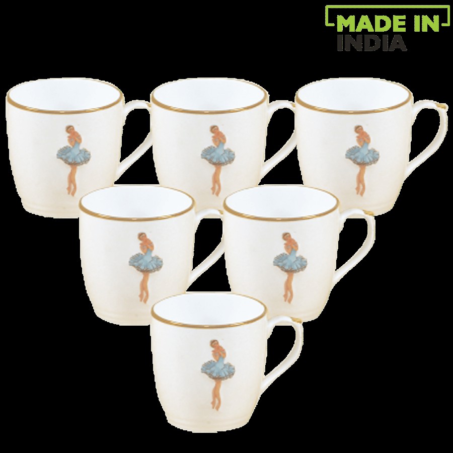 Claycraft Chai/Bone China Tea/Coffee Cups - Barbie Design