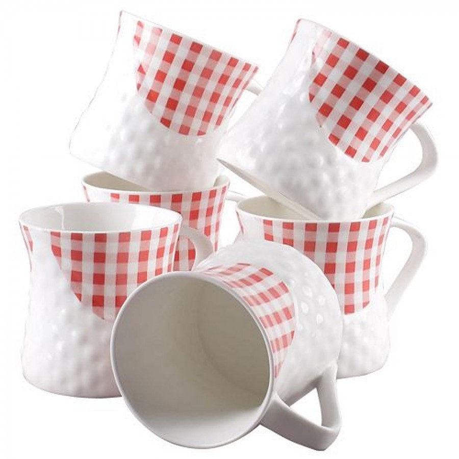 Claycraft Chai/Bonechina Coffee Mug - Red & White