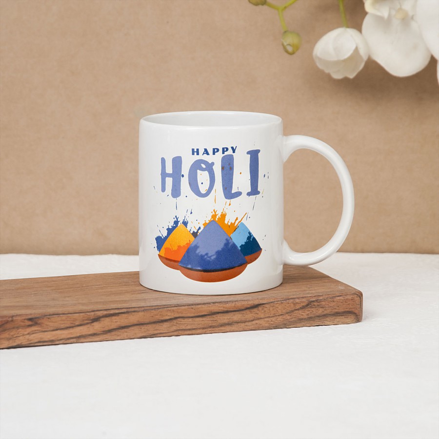 Claycraft Happy Holi Printed Coffee & Milk Mug - For Gifting