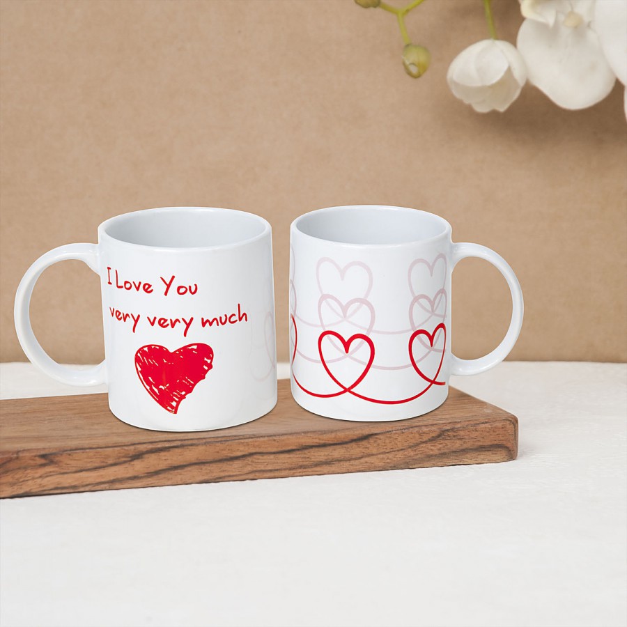 Claycraft I Love You Printed Coffee & Milk Mugs