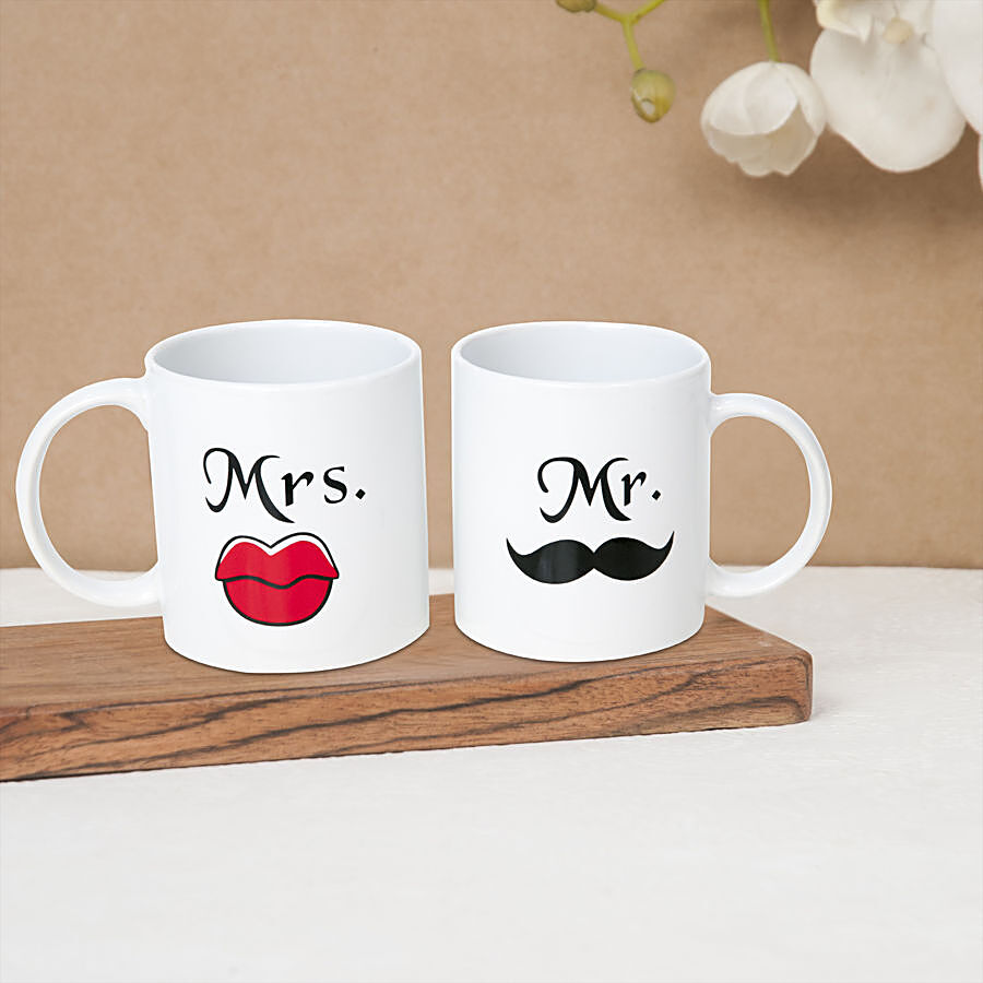 Claycraft Mr & Mrs Quote Printed Coffee Mugs