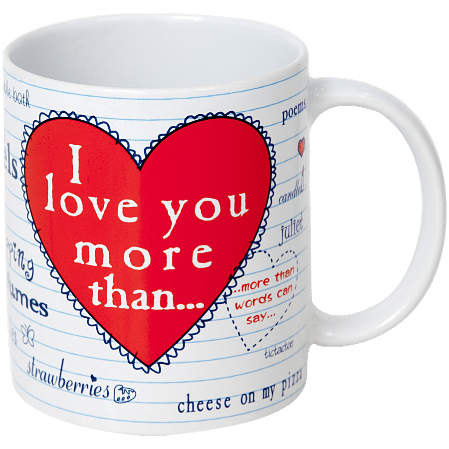 Claycraft Valentines Special I Love You Quote Printed Coffee & Milk Mug