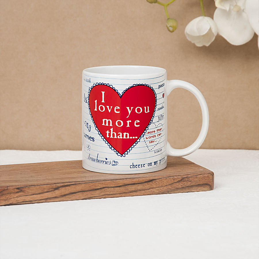 Claycraft Valentines Special I Love You Quote Printed Coffee & Milk Mug