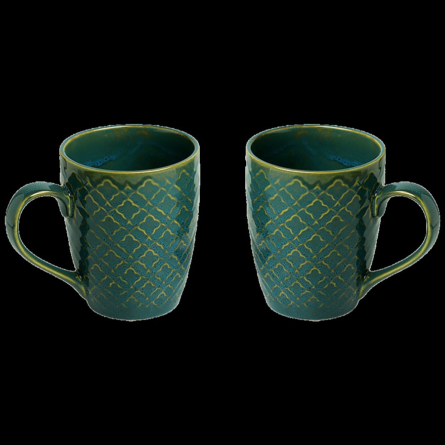 ExclusiveLane Ceramic Coffee Mugs - Moroccan Turquoise