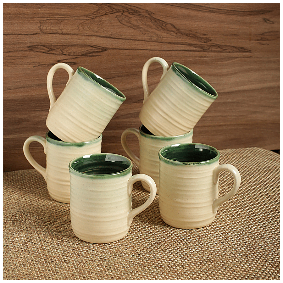 ExclusiveLane Ceramic Tea & Coffee Cups - Jade Translucence