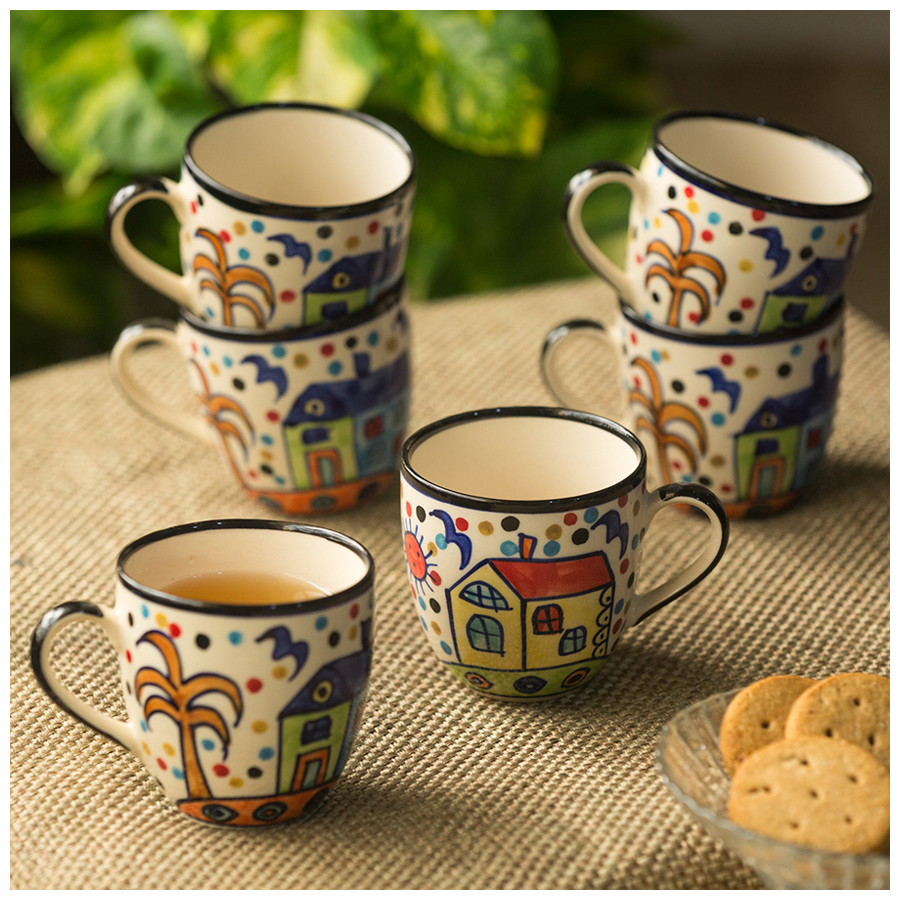 ExclusiveLane Ceramic Tea & Coffee Cups -  The Hut Morning Companions