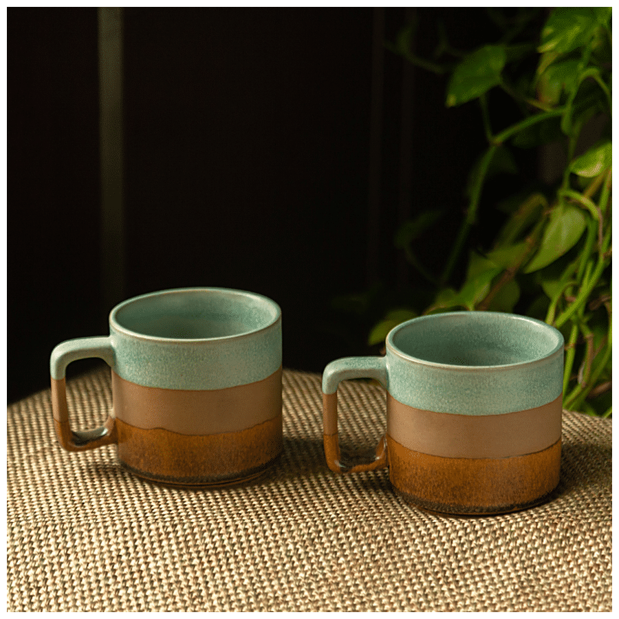 ExclusiveLane Ceramic Tea & Coffee Mugs - Mint Chocolate