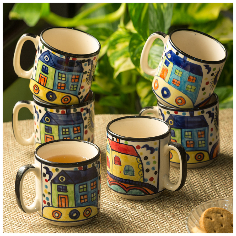 ExclusiveLane Ceramic Tea & Coffee Mugs - The Hut Coffee Hangouts'