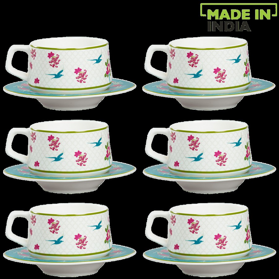 India Circus Chai/Cup & Saucer - Pink & Blue