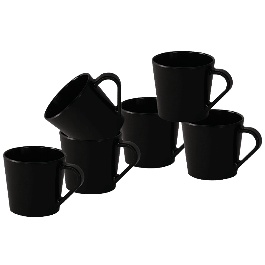 Iveo  Chai/Coffee Mug Set - 100% Melamine - Glory - Black