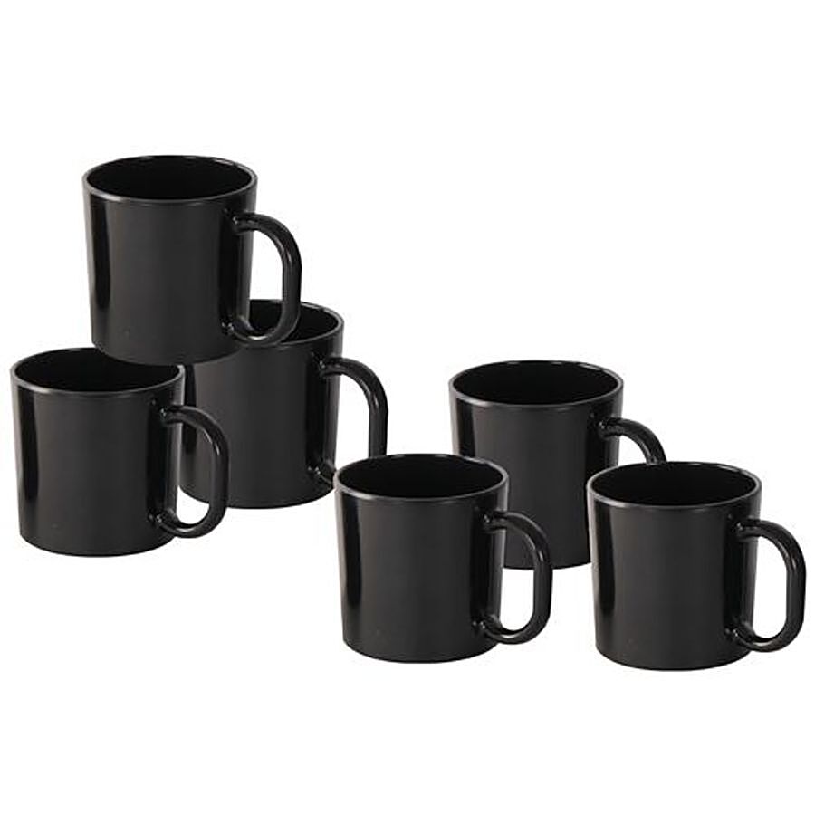 Iveo  Coffee/Chai Cup Set - 185 ml- 100% Melamine - Black