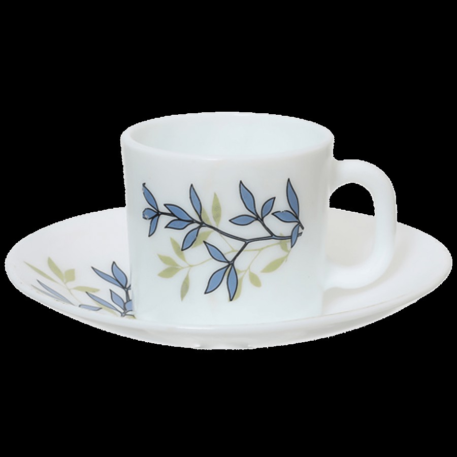 LaOpala Chai/Opalware Coffee Cup & Saucer Set - Regular