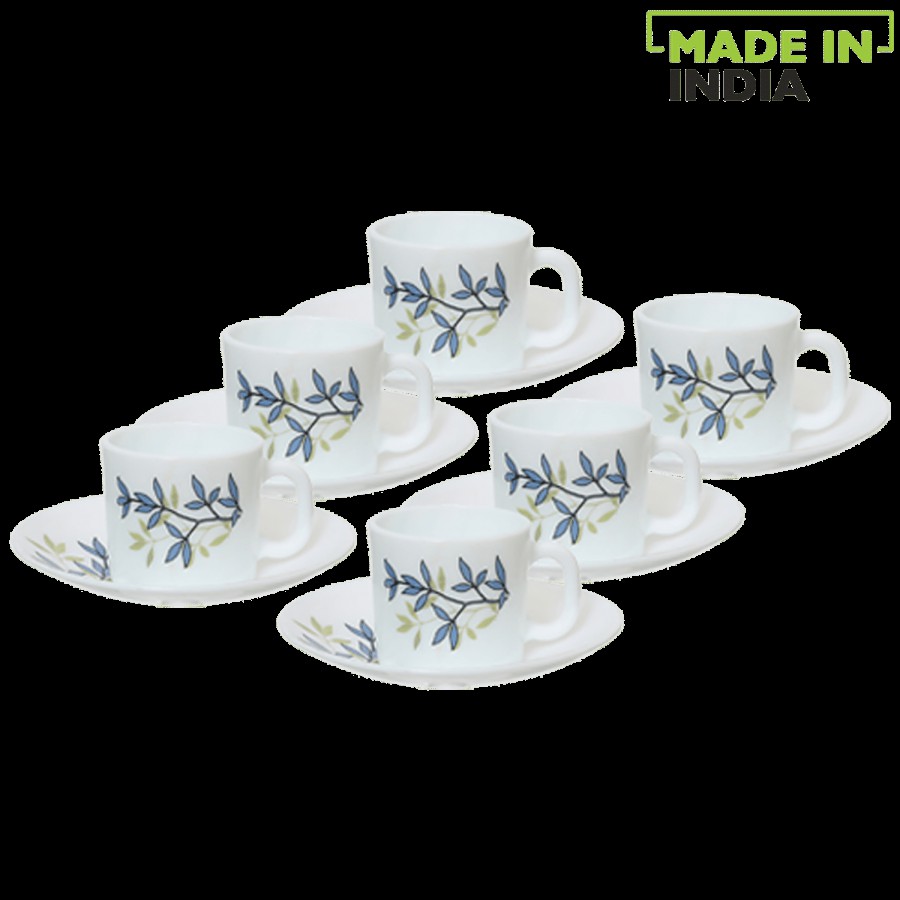 LaOpala Chai/Opalware Coffee Cup & Saucer Set - Regular