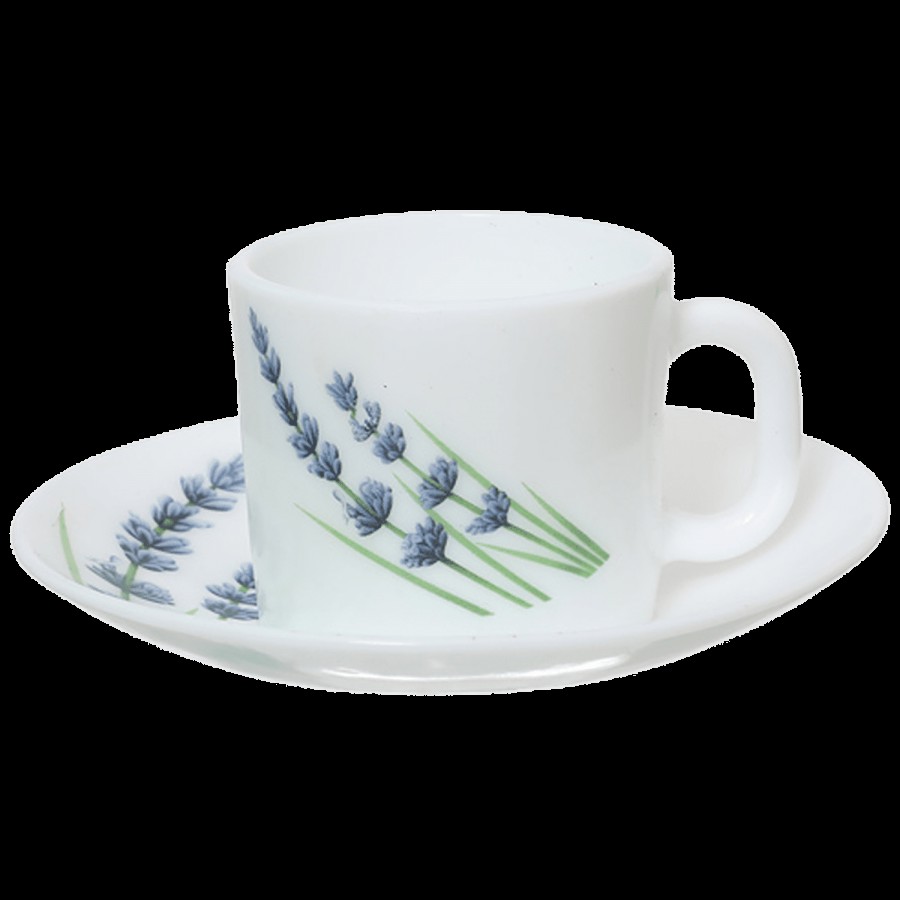 LaOpala Chai/Opalware Coffee Cup & Saucer Set - Regular